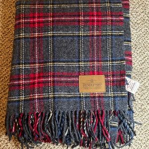 Vintage Pendleton Red Plaid 100% Wool Blanket